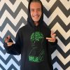 Nise Hoodie Black with Green Bipolar Graphic Front, Circle Logo Back - Image 5