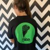 Nise T-Shirt Black with Green Bipolar Graphic Front, Circle Logo Back - Image 2