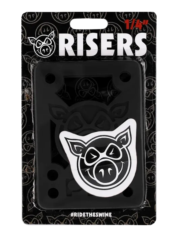 Pig Wheels 1/4" Hard Risers Black