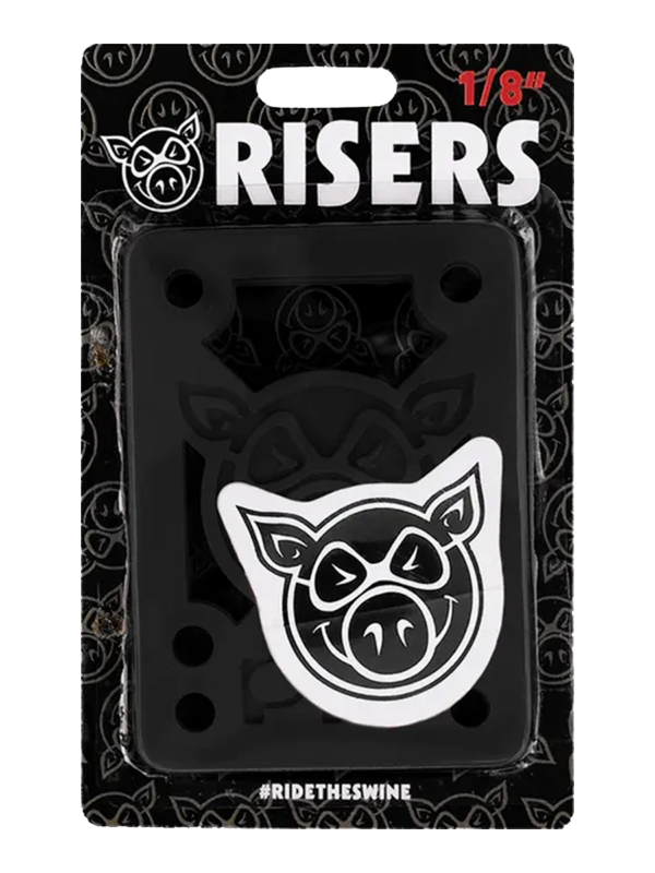 Pig Wheels - 1-8 inch Hard Risers Black