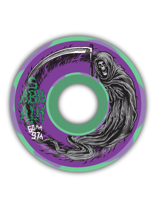 Sabbath Wheels Death Wizard 60mm 97A Green-Purple (Conical)