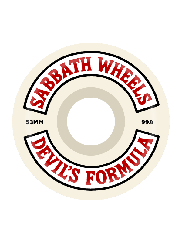 Sabbath Wheels | Rocker | 53mm OG Slim | Devil's Formula Wheel | 99a | White/Red