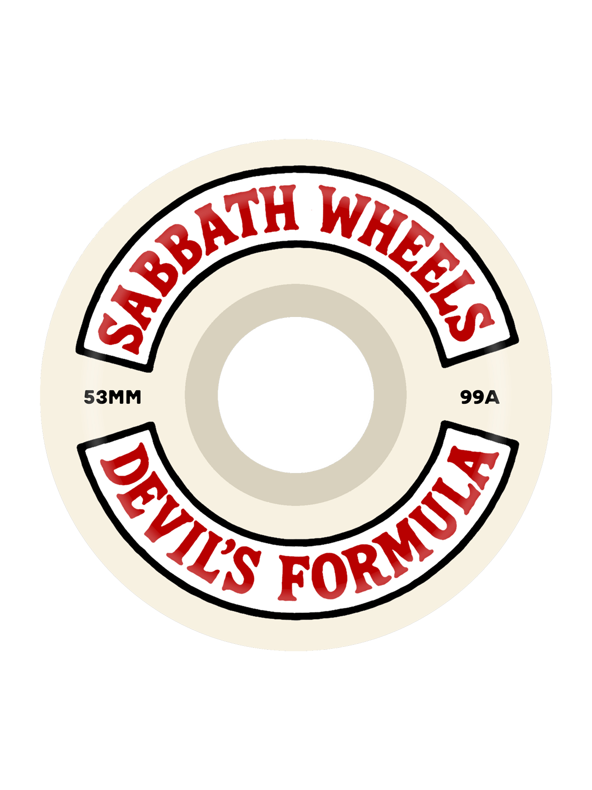 Sabbath Wheels | Rocker | 53mm OG Slim | Devil's Formula Wheel | 99a | White/Red